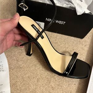 SOLD**  Womens. Nine West. 8.5. Black strappy heels. NWT.